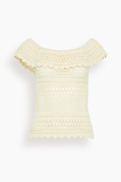 Zaelle Off Shoulder Top in Ecru