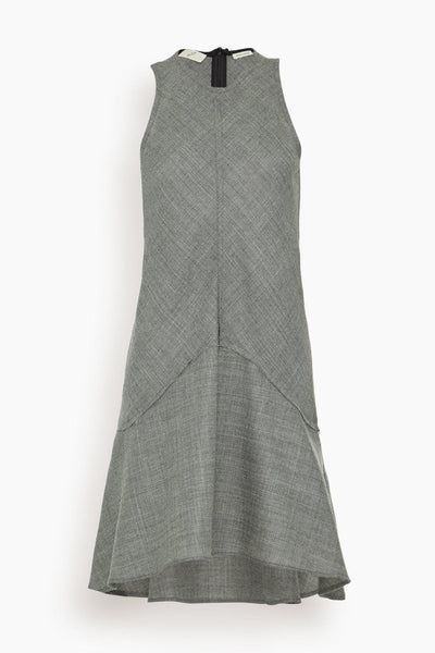 Shield Wool Mini Dress in Grey Melange
