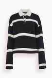 JW Anderson Tops Structured Polo Top in Black
