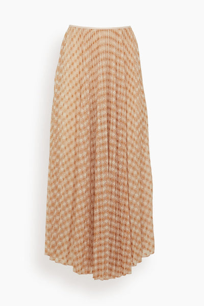 Diamond Jersey Plisse Skirt in Alba