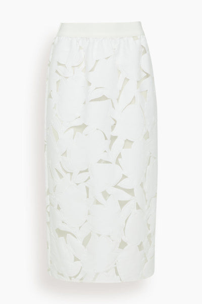 Adelle Fil Coupe Pencil Skirt in Optic White