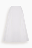 Another Tomorrow Seamed Full Skirt in White