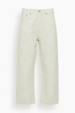 R13 X-BF 5-Pocket Pant in White with Black Mini Stripe