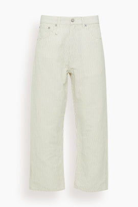 X-BF 5-Pocket Pant in White with Black Mini Stripe