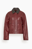 Rag And Bone Nonie Leather Jacket in Burgundy