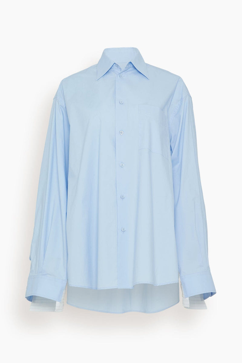 MM6 Maison Margiela Button Down Shirt with Stripe Insets in Light Blue –  Hampden Clothing