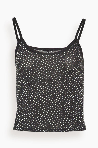 Cami Tee in Ecru Mini Polkadot on Black