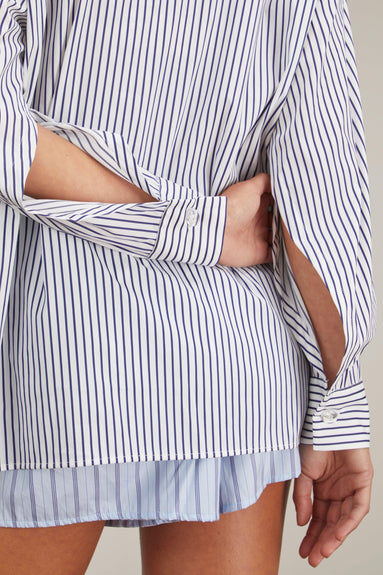 e lei Tops Melo Shirt in White Navy Stripes E Lei Melo Shirt in White Navy Stripes