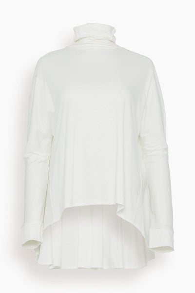 Elyse Flair High Neck Top in Off White