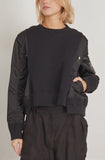 Sacai Sweatshirts Sponge Sweat x Nylon Twill Pullover in Black Sacai Sponge Sweat x Nylon Twill Pullover in Black