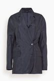 Tibi Nylon Liam Blazer in Navy
