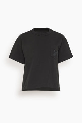 Emblem Cotton Jersey T-Shirt in Black