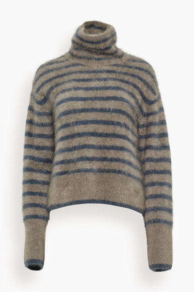 Floren Stripes Sweater in Truffle Brushed/Night Fall