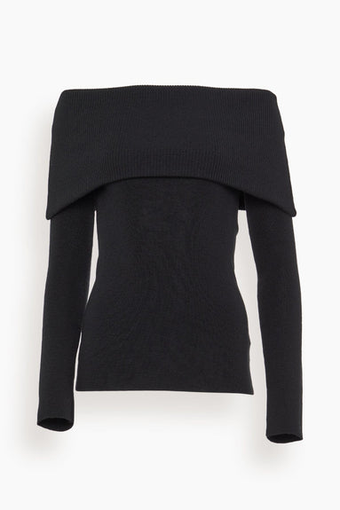 La Collection Tops Cora Knitted Top in Black