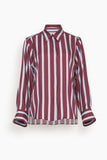 Dorothee Schumacher Tops Luxurious Stripes Blouse in Red Blue White Mix