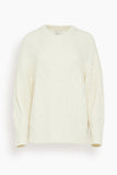 Loulou de Saison Silva Cable Knit Sweater in Ivory