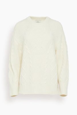 Silva Cable Knit Sweater in Ivory