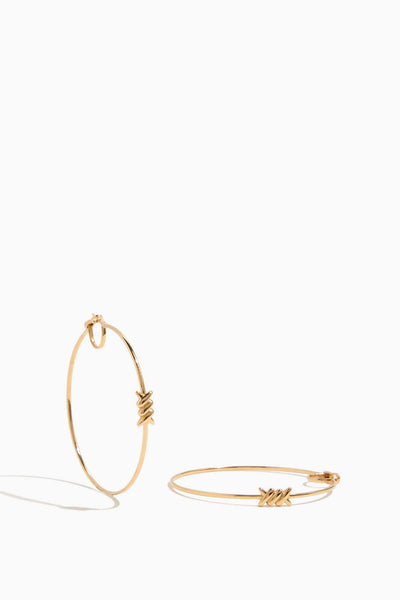 Barb Hoop Earrings in 18k Yellow Gold