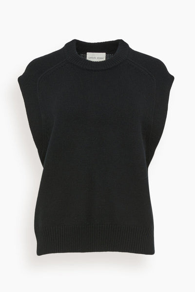 Mari Sleeveless Boxy Top in Black