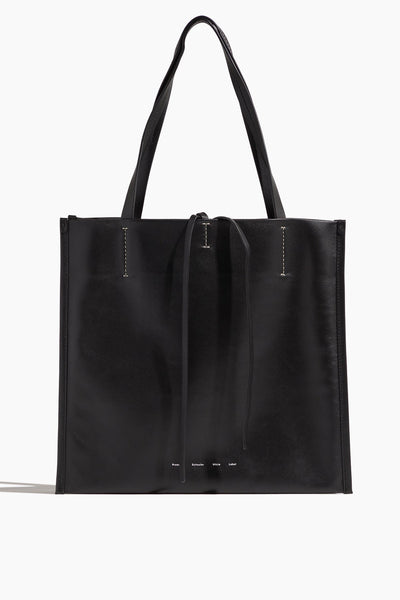 Twin Nappa Tote in Black