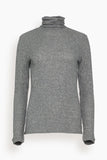 Loulou Studio Tops Gallinara Turtleneck T-Shirt in Grey Melange Gallinara Turtleneck T-Shirt in Grey Melange