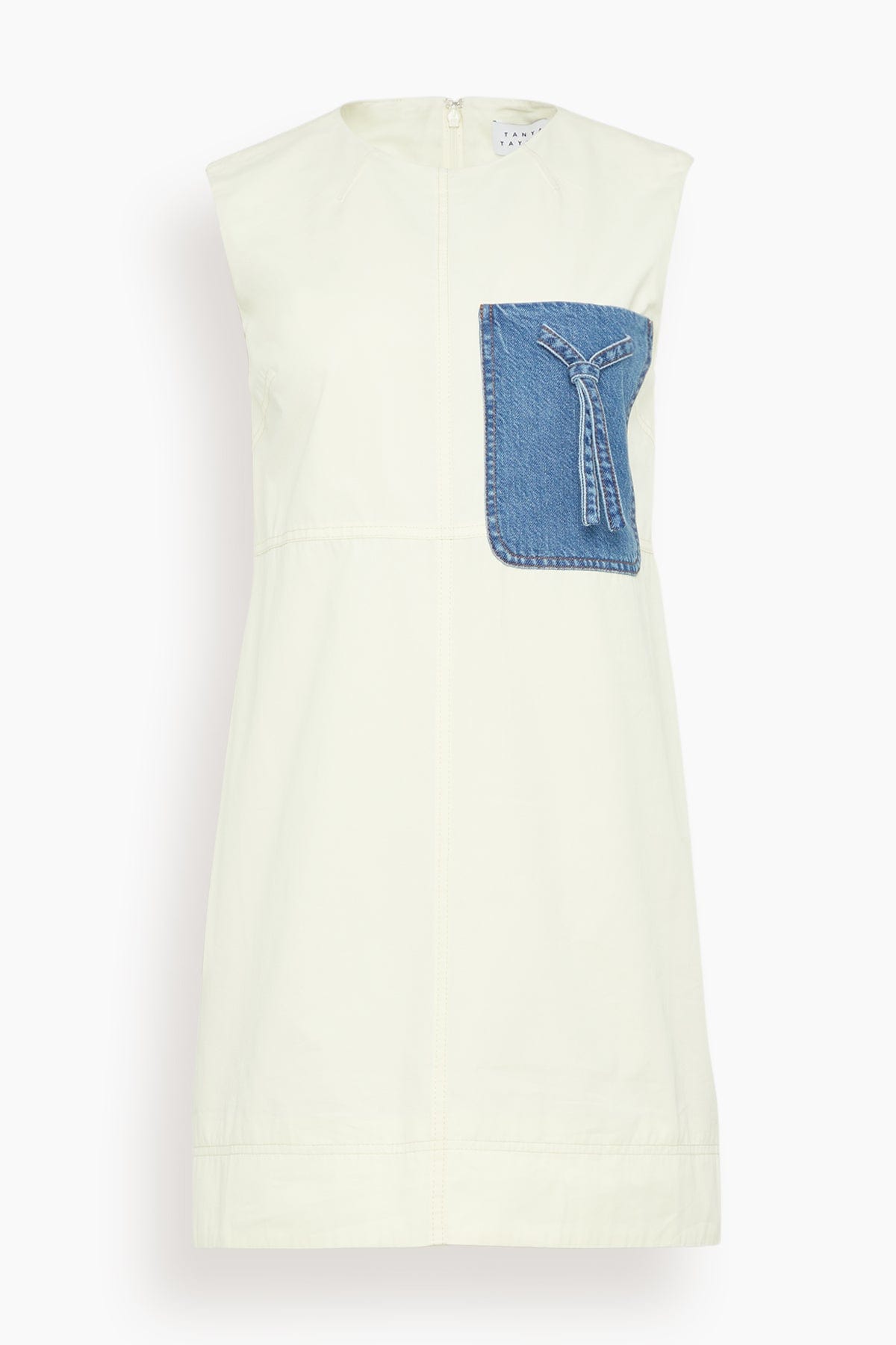 Tanya Taylor Crawford Dress in Ivory with Medium Indigo Multi