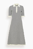 Sea Saige Gingham Knit Short Sleeve Midi Dress in Multi