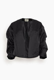 Bite Studios Jackets Crinkled Sleeve Jacket in Black