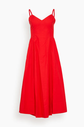 Bardot Dress in Red Flash