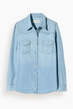 Nili Lotan Travis Chambray Shirt in Indigo Chambray