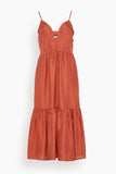 Sea Dresses Kyle Solid Slip Dress with Braid in Coral