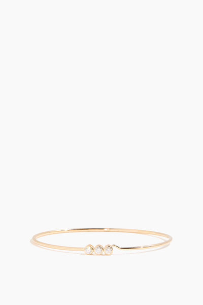 Bezel Diamond Wire Bangle in 14k Yellow Gold