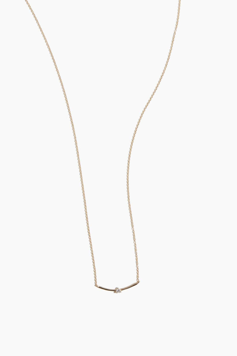 Vintage La Rose Solitaire Diamond Curve Necklace in 14k Yellow Gold –  Hampden Clothing