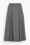 Maria McManus Pleat Front Full Skirt in Charcoal Tweed