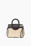 Staud Maude Mini Wicker Carryall in Natural/Espresso