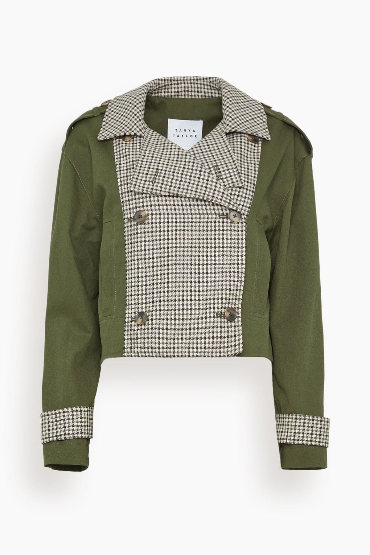 Tanya Taylor Walton Jacket in Army Check Multi