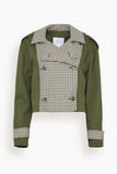 Tanya Taylor Walton Jacket in Army Check Multi