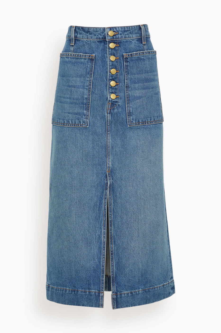 Ulla Johnson Skirts The Bea Skirt in Danube Medium Indigo Wash