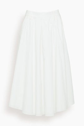 Poplin Power Skirt in Pure White