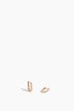 Vintage La Rose Earrings 3 Row Pave Paperclip Huggies in 14k Yellow Gold