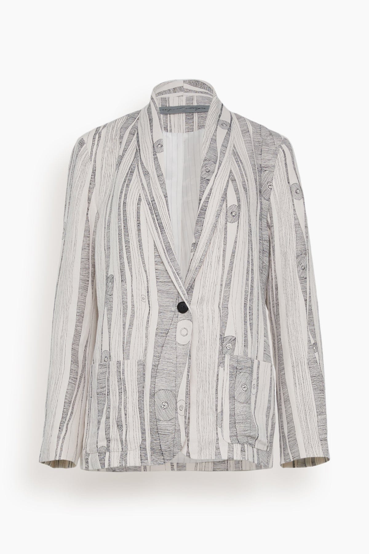 Raquel Allegra Jackets Jai Jacket in Dirty White Black Print