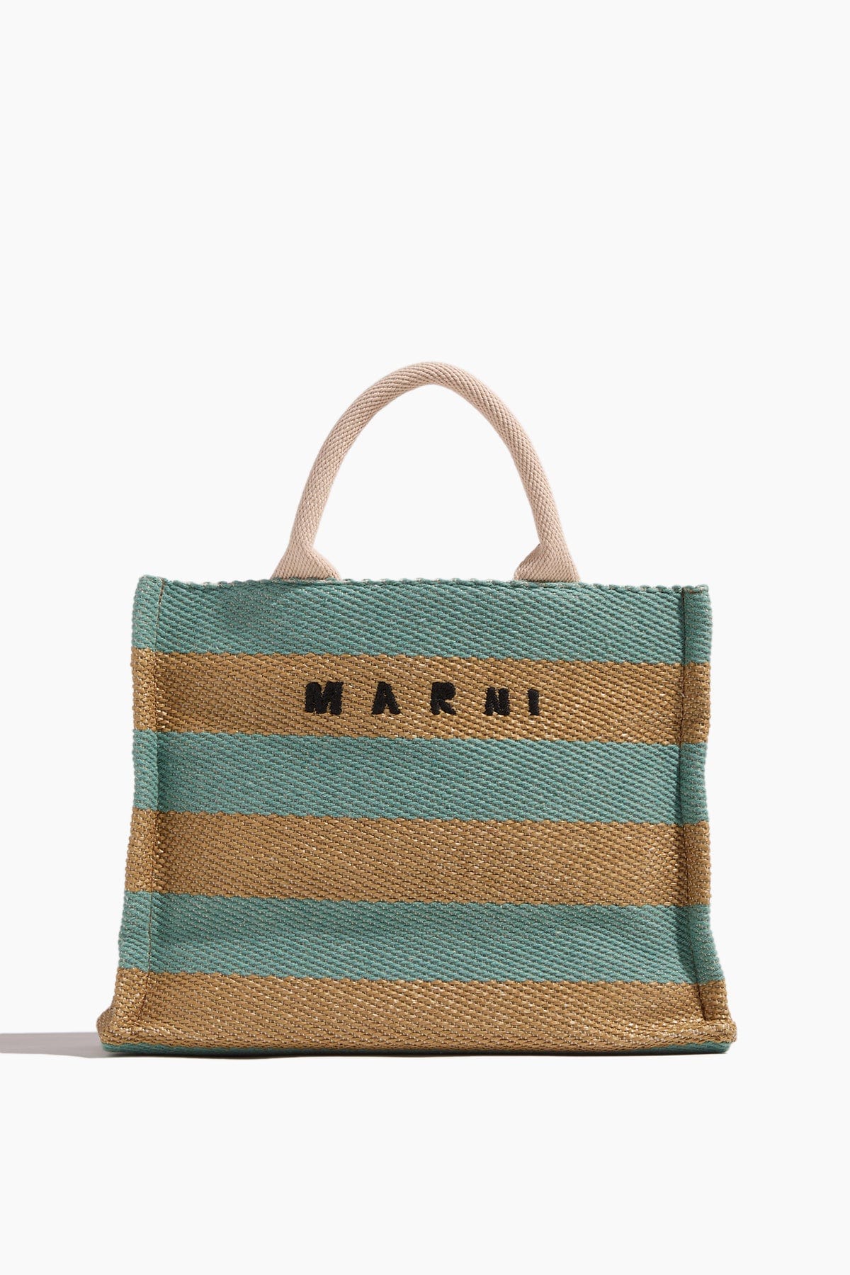 Marni Tote Bags Raffia Small Tote Bag in Raw Sienna/Pale Mint Marni Raffia Small Tote Bag in Raw Sienna/Pale Mint