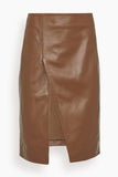 Loulou Studio Skirts Ekare Slit Skirt in Wood Loulou Studio Ekare Slit Skirt in Wood