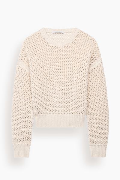 Open Knit Crewneck in Ecru
