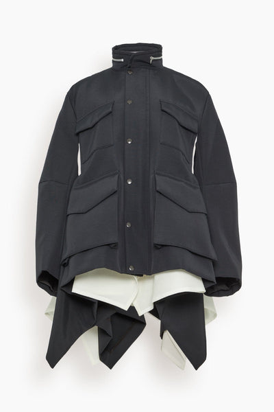 Grosgrain Bonding Jacket in Black/Off White