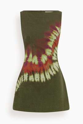 Marilyn Denim Mini Dress in Khaki