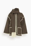 Toteme Jackets Embroidered Scarf Jacket in Chocolate Melange Embroidered Scarf Jacket in Chocolate Melange