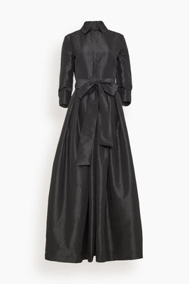 Julip Short Sleeve Belted Gown in Black