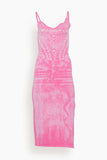 PH5 Dresses Jasmine Denim Print Tank Dress in Barbie Pink