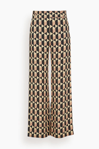 Maryam Pant in Beige/Black